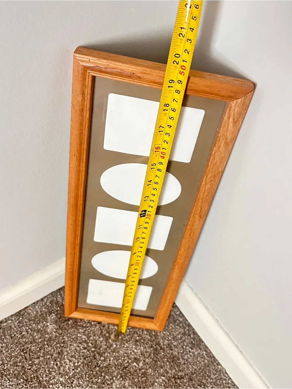 Vintage 5-opening wood collage frame vertical